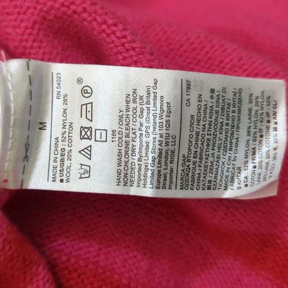 GAP Pink Stripe Crewneck Pullover Tunic Wool Sweater Size Medium - Picture 11 of 11